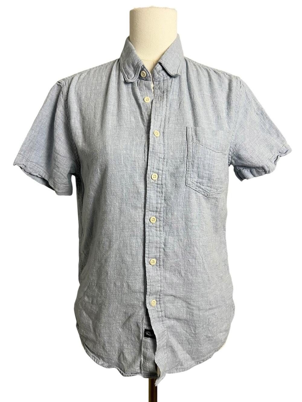 Rails Light Blue Short-Sleeve Button Down Shirt